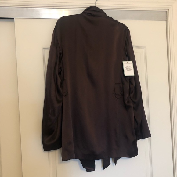 Raey Silk Tailored Jacket Burgundy - Picture 3 of 4